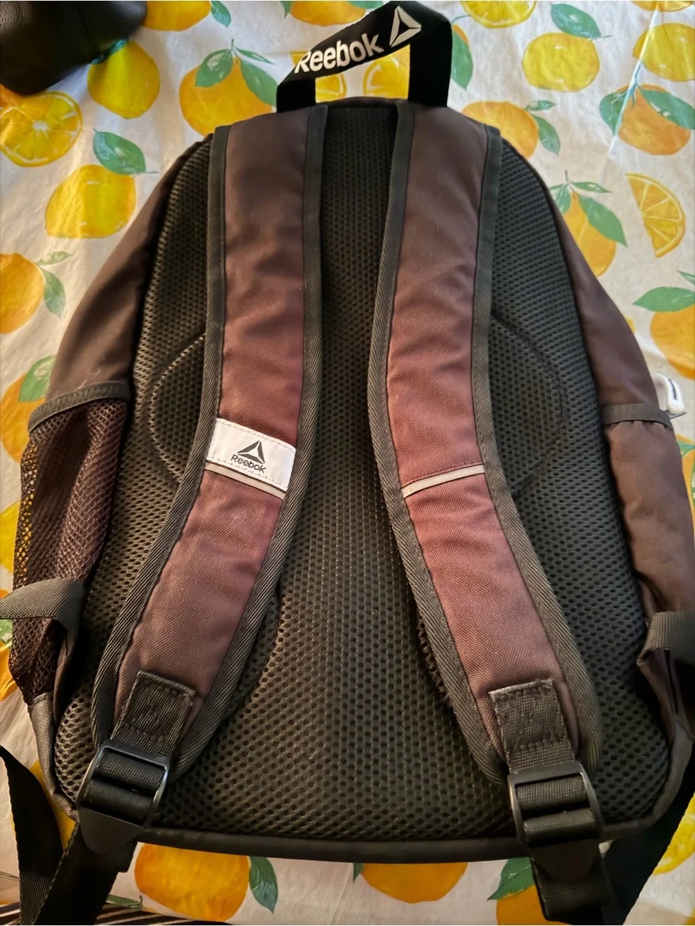 Reebok Black Backpack with White Logo and Trim